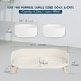 thumbnail image 5 of Cat Food Water Bowl Set - Raised Cat Bowls with Non Slip Stand - Elevated Puppy Bowls - Double Ceramic Cat Feeding Bowls - 2 x 480 ML - 16.23 OZ - White, 5 of 8