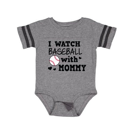 

Inktastic I Watch Baseball with My Mommy Gift Baby Boy or Baby Girl Bodysuit