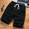 thumbnail image 4 of Men's Casual Pants Summer Men Linen Fashion Sports Cargo Pants Straight Leg Loose Shorts Beach Black 4XL, 4 of 4
