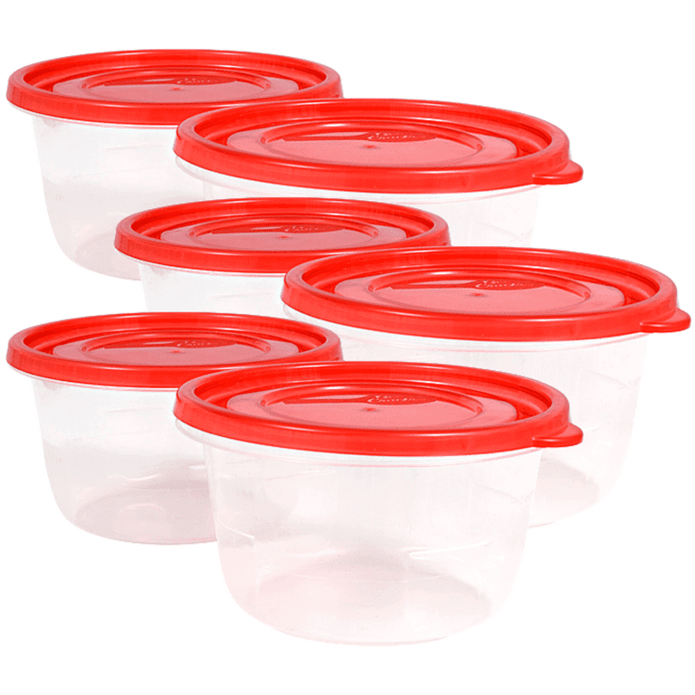 Food Storage Containers - Easy Seal Round Plastic Food Storage Containers -  6 Pack