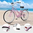 thumbnail image 6 of ABORON 24" Beach Cruiser Bike Women, Lightweight Adult Urban Cruiser Bike with Rack, 7-Speed Cruiser Bicycle for Commuting, Carbon Steel Frame Commuter Bicycle, 6 of 9