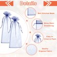 thumbnail image 3 of Uxcell Organza Wine Bags Gift Wrap Bags Sheer Mesh Wine Bottle Bag Drawstring Pouches for Party Wedding Navy Blue, 3 of 7