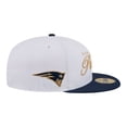 thumbnail image 6 of Men's New Era White/Navy New England Patriots Scripted 59FIFTY Fitted Hat, 6 of 7