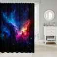 thumbnail image 2 of Manfei Blue Celestial Nebula Shower Curtain 72Wx78L,Sparkling Bright Stars Print Bath Curtain, 2 of 5