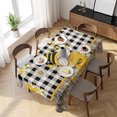 thumbnail image 3 of Yellow Gnomes Table Cloth Waterproof Tablecloths, Vintage Buffalo Plaid Black Bee Daisy Tablecloth Dining Table Cover for Kitchen Party Tabletop Outdoor, Rectangle Tablecloth 54x108 Inch, 3 of 9