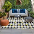 thumbnail image 2 of Cute Lemon Floral Outdoor Rug for Patio/Deck/Porch, Non-Slip Large Area Rug 5 x 7 Ft, Farmhouse Black White Buffalo Plaid Indoor Outdoor Rugs Washable Area Rugs, Reversible Camping Rug Carpet Runner, 2 of 8