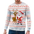 thumbnail image 1 of EHQJNJ Chandails en Molleton de Noël pour Hommes Grande Taille Automne et Hiver Tendance Décontractée Pull Imprimé de Noël Col Rond Sweat à Capuche Graphique pour Hommes, 1 of 4