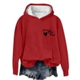 thumbnail image 5 of Levmjia Womens Hooded Sweatshirt Casual Printed Long Sleeve Tops Work Holiday Travel Home Soft Comfortable Breathable Pullover Daily Wear, 5 of 6