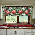 thumbnail image 3 of Yayeee Kitchen Curtains Tier Set of 2 Light Filtering 57"x24" Over Sink Window Panels, Red Apple Pattern, 3 of 7
