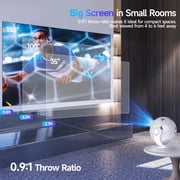Magcubic Smart Projector 8K Support 300 ANSI Lumens with WiFi6 & BT5.4, Auto Vertical Keystone, Android 14 Pre-Installed Apps, Mini Projector for Sports Viewing, Perfect Gift for Soccer Fans HY300F