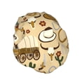 thumbnail image 2 of Balery Wild West Cowboy Shower Caps, Double Layer Waterproof Shower Cap, Double Layers Reusable Shower Cap With Soft Comfortable For Long Thick Hair Soft Bath Shower Hair Caps, 2 of 9
