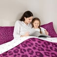 thumbnail image 5 of Manfei Animal Leopard Print 2pcs Bedding Comforter Set for Female Men,Black Pink Twin Comforter Sets,Cheetah Print Breathable Bedding Set,Breathable Home Decor,Reversible, 5 of 8