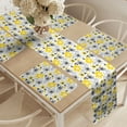 thumbnail image 2 of Ambesonne Floral Table Runner & Placemats, Modern and Abstract Flowers, Placemat 4 pcs + Runner 14"x72", Grey Black and Yellow, 2 of 2