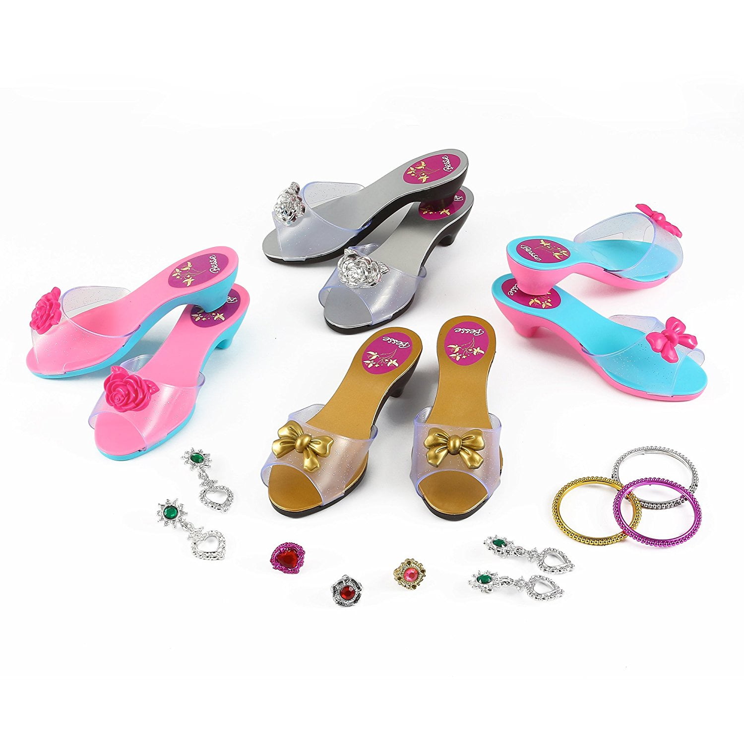 PlayWorld Pretty in Pink Princess Dress Up Shoes And Accessories Set - Pink