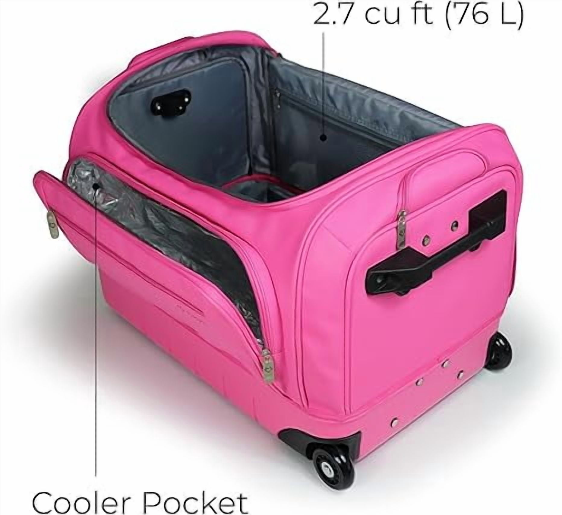 Mavii Dance Bag With Garment Rack, New 22" Hybrid Garment Rack Duffel, Hardside Bottom Collapsible Travel Bag, Hot Pink