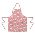 thumbnail image 2 of Pink Christmas Santa Apron-Garden Aprons for Women with Pockets-Cotton Linen Waterproof Kitchen Cooking Gardening Aprons Adjustable for Kitchen,Cooking,BBQ and Salon 32"x27", 2 of 7