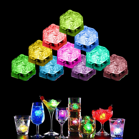 

Light Up Ice Cubes 12 Pack Multi Color Led Ice Cubes for Drinks with Changing Lights Reusable Glowing Flashing Ice Cube for Club Bar Party Wedding Decor