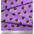 thumbnail image 3 of Soimoi Purple polyester Crepe Fabric Floral & Be You Text Print Fabric by Yard 52 Inch Wide, 3 of 5
