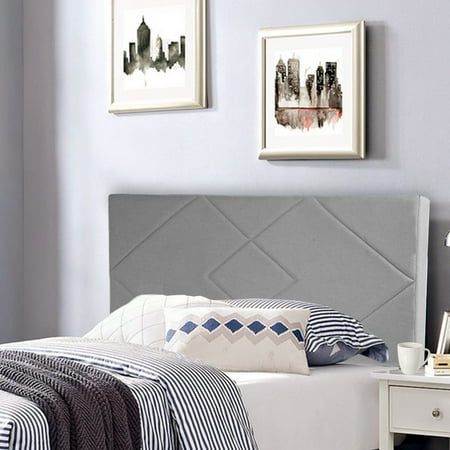 Tufted Headboard With Nailhead Trim Headboard Fabric Upholstered Full/Queen Size Headboard With Modern Linen Tufted Heavy Duty With Nailheads in Gray ()