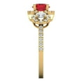 thumbnail image 3 of 1.46 ct Round Cut Simulated Ruby 3 Stone 18K Yellow Gold Womens Engagement Ring, 3 of 5