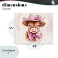 thumbnail image 3 of Pretty In Pink Cow Canvas Wall Art, design by Shawna Stewart, 3 of 8