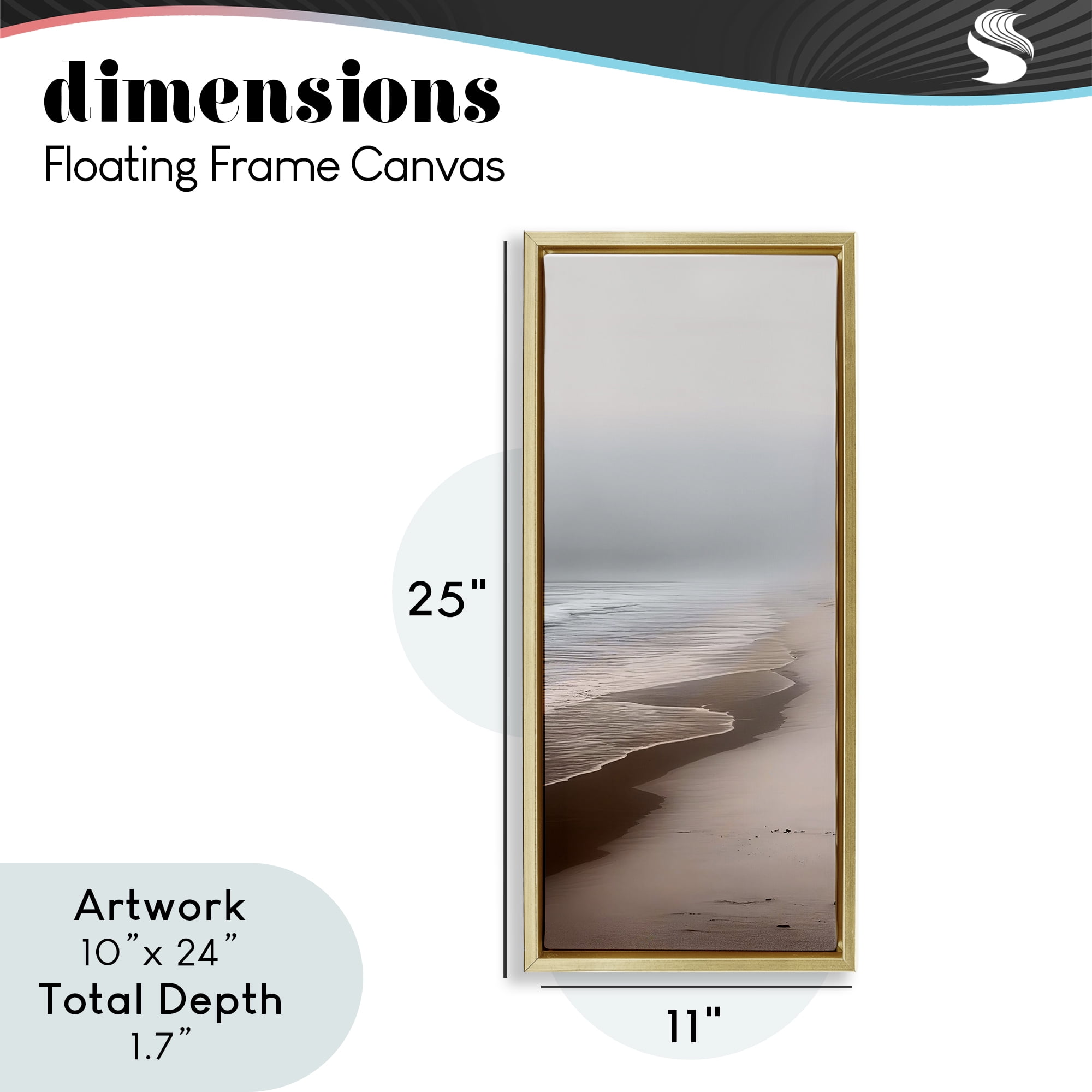 Take Me Down To Sea Again Gold Framed Floater Canvas Wall Art, design by Sasha
