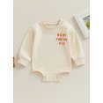 thumbnail image 2 of LMLYSoH Baby Girls Boys Sweatshirts Rompers Thanksgiving Clothes Letter Print Crew Neck Long Sleeve Toddler Fall Bodysuits, 2 of 8