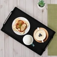 thumbnail image 2 of Rectangle Black Metal Tray with Handles 16x9.5 inches - Organizer Trays for Room Table ,Bathroom Tray ,Fruit Tray ,Drink Tray, 2 of 9