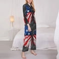 thumbnail image 3 of Daiia Butterfly With USA Flag for Women's Long-Sleeved Pajama Set – Soft & Comfortable Sleepwear Button-Up Pajamas Cozy Lounge Wear-XX-Large, 3 of 7