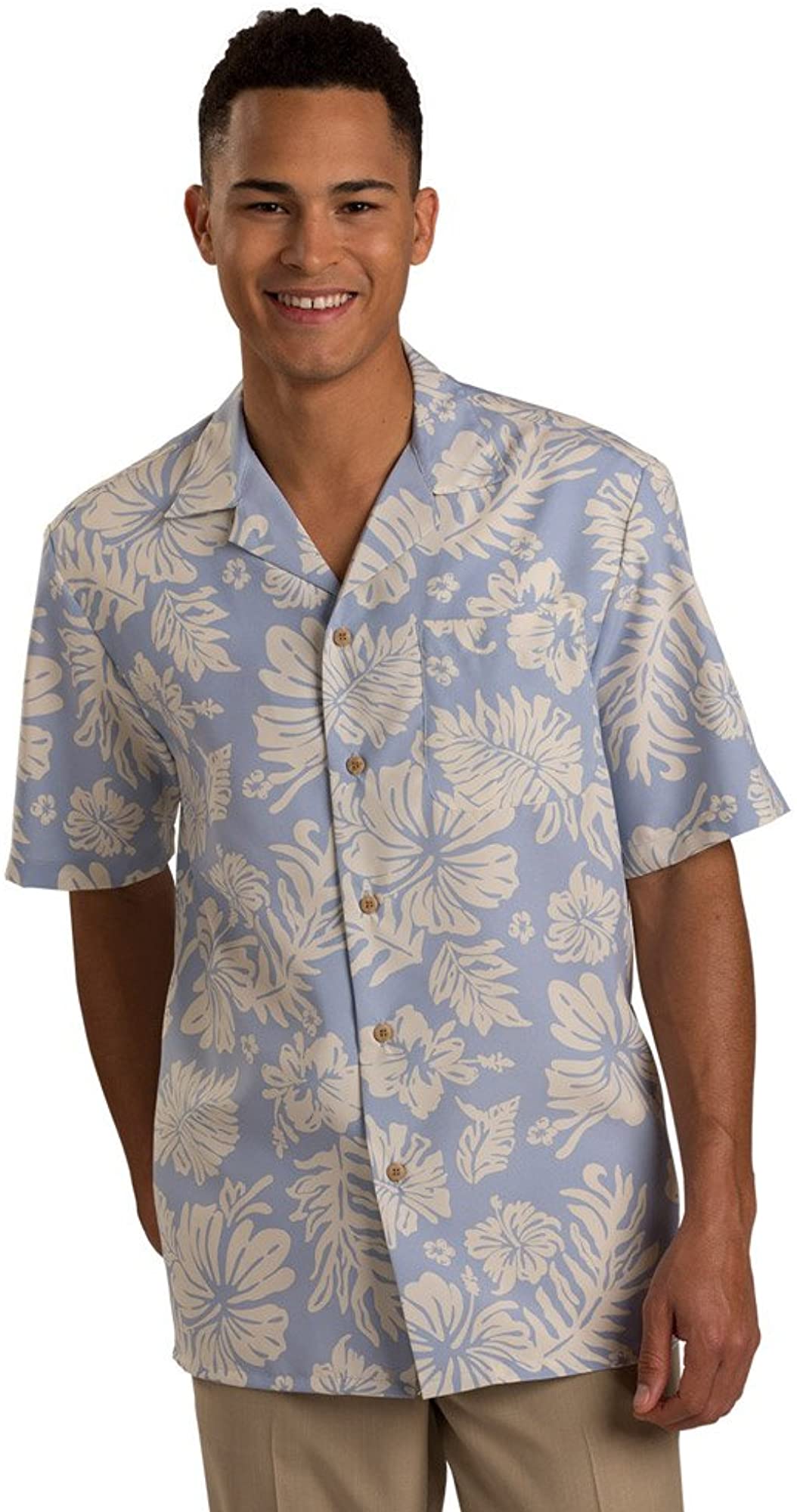 Edwards 2-Color Hibiscus Camp Shirt 