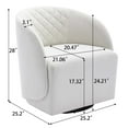 thumbnail image 4 of Aukfa Upholstered Accent Chair, Swivel Barrel Chair for Bedroom Living Room, Velvet - White, 4 of 8