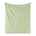 thumbnail image 1 of Geometric Soft Flannel Fleece Blanket, Modernistic Continuous Pattern with Pastel Tone Octagons and Squares, Cozy Plush for Indoor and Outdoor Use, 50" x 60", Yellow and Pale Green, by Ambesonne, 1 of 5