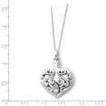 thumbnail image 3 of 925 Sterling Silver Antiqued CZ Heart Remembrance Ash Holder 18in Necklace; for Adults and Teens; for Women and Men, 3 of 5