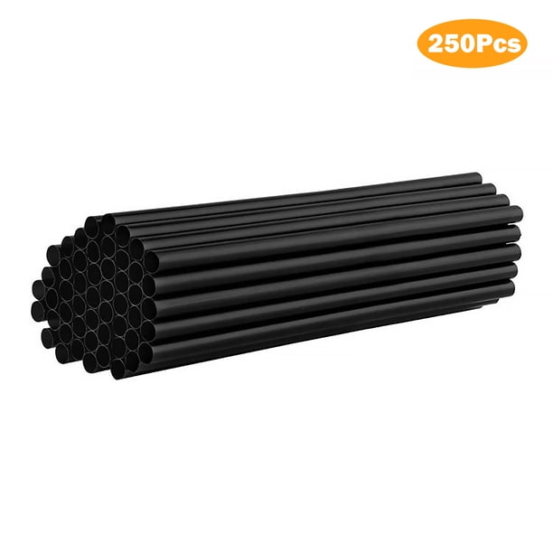 Batería de Cocina Pajitas para beber a rayas Pajitas de plástico coloridas para beber (paquete de 250 negro) Wdftyju Libre de BPA