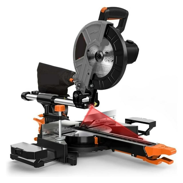 Sliding Compound Miter Saw with 3 Blades, 15A 10", Double Speed (4500 RPM & 3200 RPM), Bevel Cut ,Easy to Use