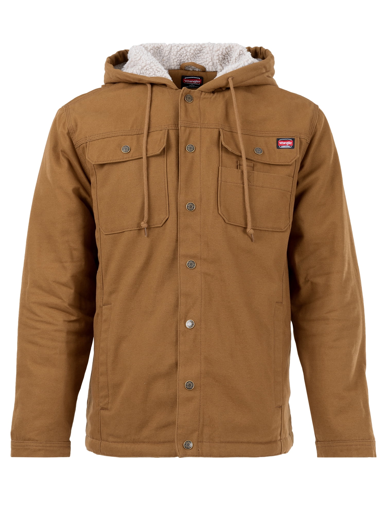 Wrangler Workwear Men's and Big Men's Faux Sherpa-Lined Duck Jacket, Sizes S-3XL