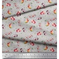 thumbnail image 2 of Soimoi Gray Heavy Canvas Fabric Leaves & Berries Fruits Print Fabric by Yard 58 Inch Wide, 2 of 6