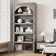 thumbnail image 3 of Estantería de Oficina de 5 Niveles Estante Abierto de Metal y Madera Diseño Industrial y Rústico Estilo Farmhouse Amplio Espacio para Libros y Decoración para Salón Dormitorio y Oficina, 3 of 6
