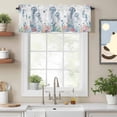 thumbnail image 3 of Marine Life Walrus Seahorse Valances for Windows,Kitchen Valance Rod Pocket Short Curtain, Watercolor Corals Valance Curtain Window Valances for Bedroom Bathroom Living Room 42x18in, 3 of 9