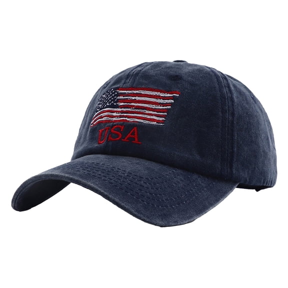 XIAOCHA Usa Flag Embroidered Baseball Cap for Women Adjustable Hat Band Travel Outdoor Ball Cap for Casual Hat,Navy