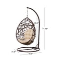 thumbnail image 2 of Outdoor Brown Wicker Tear Drop Basket Chair, 2 of 5