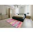 thumbnail image 5 of Ahgly Company Machine Washable Indoor Rectangle Contemporary Dark Pink Area Rugs, 8' x 10', 5 of 7