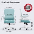 thumbnail image 2 of Silla de oficina ergonómica TRALT de malla ajustable con soporte lumbar, verde menta, 2 of 9