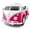 Pink, variant on Costway Licensed Volkswagen Ride-on Bus with Cup Holder, LED Headlights, Music & Horn Pink