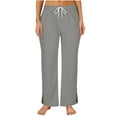 thumbnail image 1 of Clearance & Promo,Ladies' Casual Pants Wide Leg Drawstring Color Blocked Pocket Pants Long Pants, Soft Cotton, Comfortable Fit, Everyday Fashion, Versatile, Stretchy, for Work/Leisure, 1 of 7