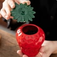 thumbnail image 6 of Strawberry Shaped Jar Candy With Lid Ceramic Cookie Flower Vase Cute Vintage Container Food Storage For Tea Coffee Candy Cook Valentine'S Day, 6 of 6