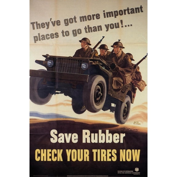 Art.com War Information poster, Save Rubber, National Museum of American History, Archives Center Art Print, 16" x 24"