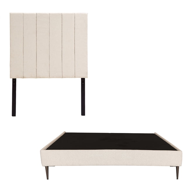 Base Cama Slim Individual Dicasa Cabecera Beige