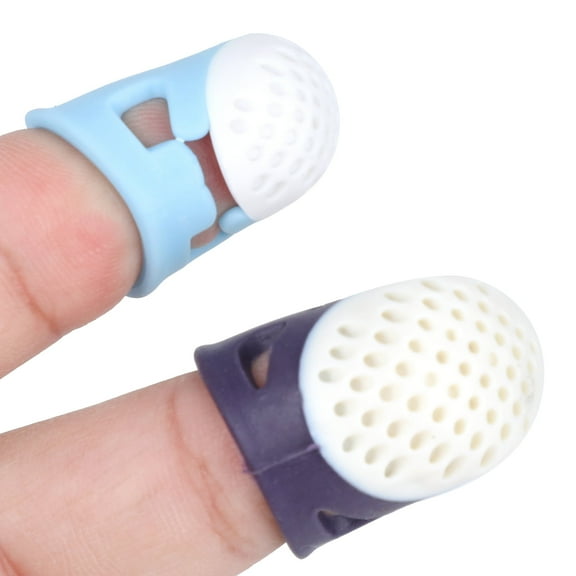 2Pcs Rubber Thimble Sleeve Fingers Tips Finger Protector Silicone Finger Guard Thimble Anti-Slip Fingerstall Quilting Craft Accessories