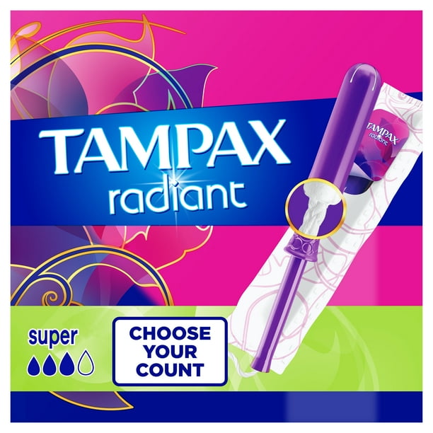 Tampax Pocket Radiant Super Absorbency Compact Tampons, 14 Ct Walmart